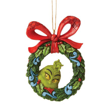 Load image into Gallery viewer, Grinch Peeking Thru Wreath Orn