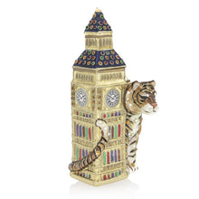 Load image into Gallery viewer, Jay Strongwater Big Ben with Tiger Glass Ornament