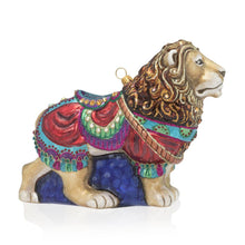 Load image into Gallery viewer, Jay Strongwater Carousel Lion Glass Ornament