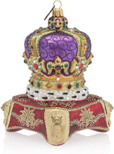 Load image into Gallery viewer, Jay Strongwater Queen's Crown Glass Ornament