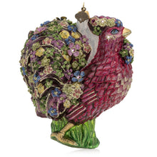 Load image into Gallery viewer, Jay Strongwater Millie Fiori Rooster Glass Ornament