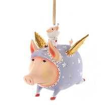 Load image into Gallery viewer, Patience Brewster Tinkerbelle Flying Pig Ornament