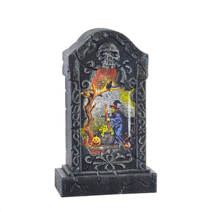 10.75" WITCH LIGHTED WATER TOMBSTONE