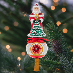 CHRISTOPHER RADKO Tree Bearing Santa Finial