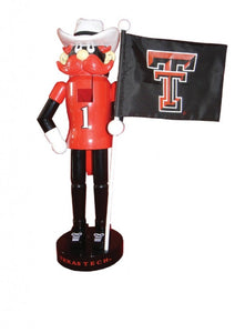 12″ Texas Tech Mascot with Flag Nutcracker