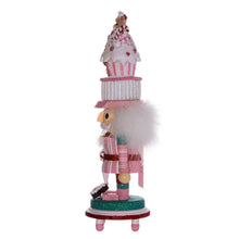 Load image into Gallery viewer, 15&quot; Battery-Operated LED Lighted Pink Candy House Hat Nutcracker
