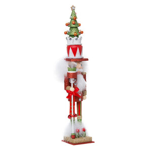 15" Red and Green Tree Hat Nutcracker