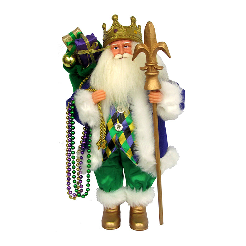 15″ Mardi Gras King Santa
