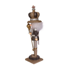 Load image into Gallery viewer, 18&quot; Platinum and Gold Nutcracker with Swarovski Stones
