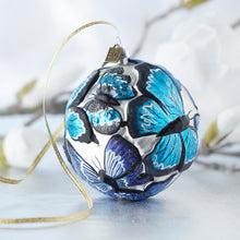 Load image into Gallery viewer, 4&quot; BUTTERFLY BALL ORNAMENT
