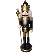 Load image into Gallery viewer, 14&quot; Black And Gold Nutcracker
