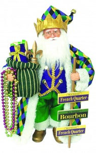 14" Mardi Gras French Quater Santa