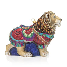 Load image into Gallery viewer, Jay Strongwater Carousel Lion Glass Ornament
