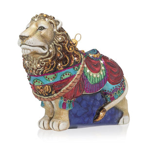 Jay Strongwater Carousel Lion Glass Ornament