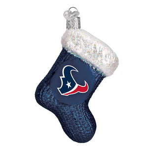 Houston Texans Stocking Glass Ornament