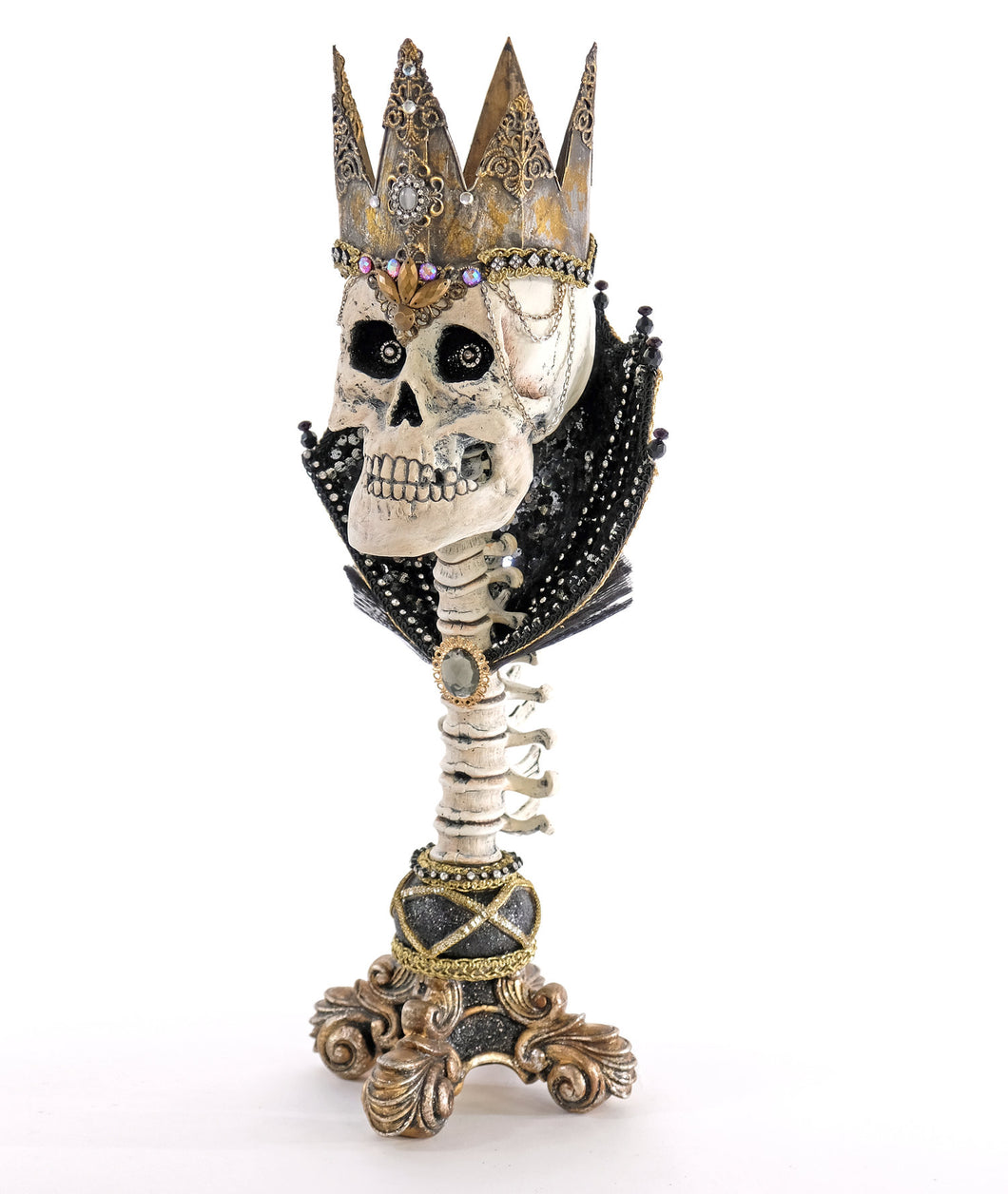 Katherine's Collection Skeleton Head Candlestick