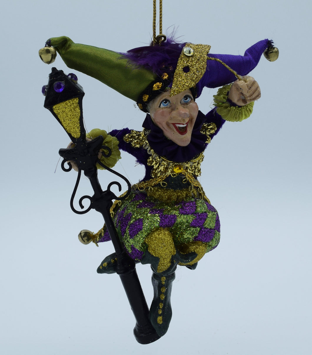 Katherine's Collection Mardi Gras Jester with Lamppost Ornament
