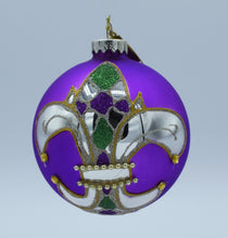 Load image into Gallery viewer, Katherines Collection Fleur De lis Round Glass Ornament
