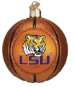 LSU Basketball Glass Christmas Holiday Ornament