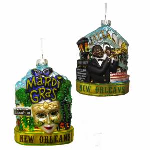 New Orleans Cityscape Glass Ornament