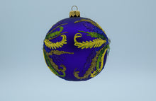 Load image into Gallery viewer, New Orleans Mardi Gras Jester Lady Round Glass Ornament
