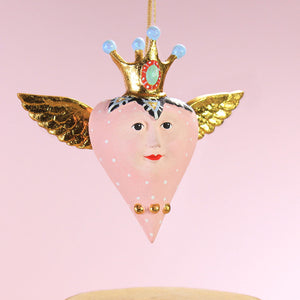 Patience Brewster Pink Heart & Wings Mini Ornament