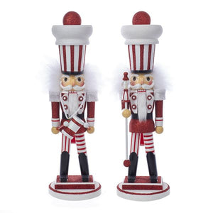 Red and White Soldier Nutcrackers, 2 Assorted.