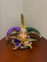 Load image into Gallery viewer, Katherines Collection Mardi Gras Jester Head Tabletop Decoration
