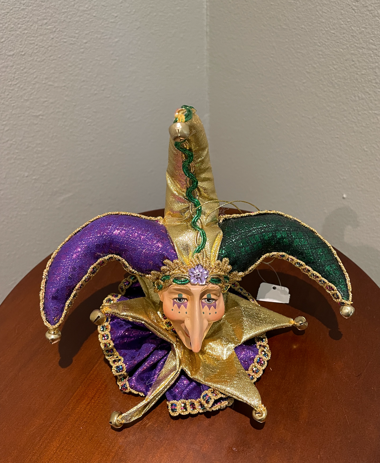 SOLID BRASS JESTER/MARDI GRAS MASK-HALLMARK & #d