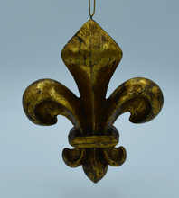 Load image into Gallery viewer, Gold New Orleans Fleur De Lis Ornament

