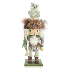 15" Woodsman with White Owl Nutcracker