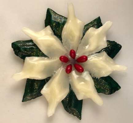 Cajun White Poinsettia Ornament