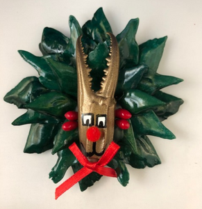 Cajun Reindeer Green Ornament